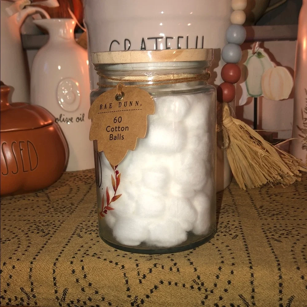 Rae Dunn BLESSED 60 Cotton Balls In Jar